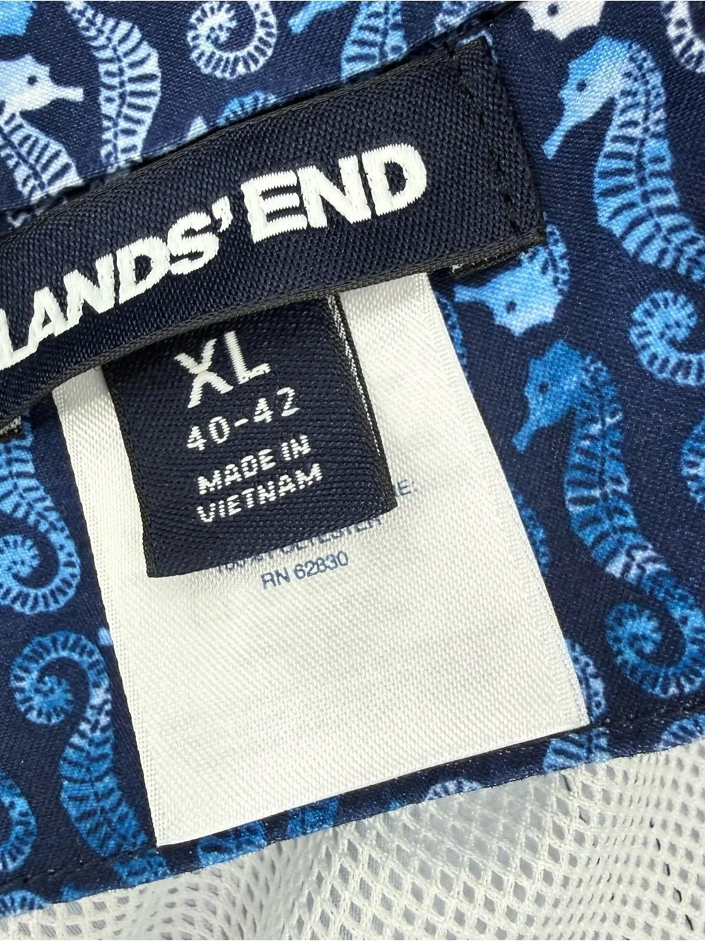 Lands' End Seahorse Men's Size XL 40-42 Swim Trunks lined NWOT